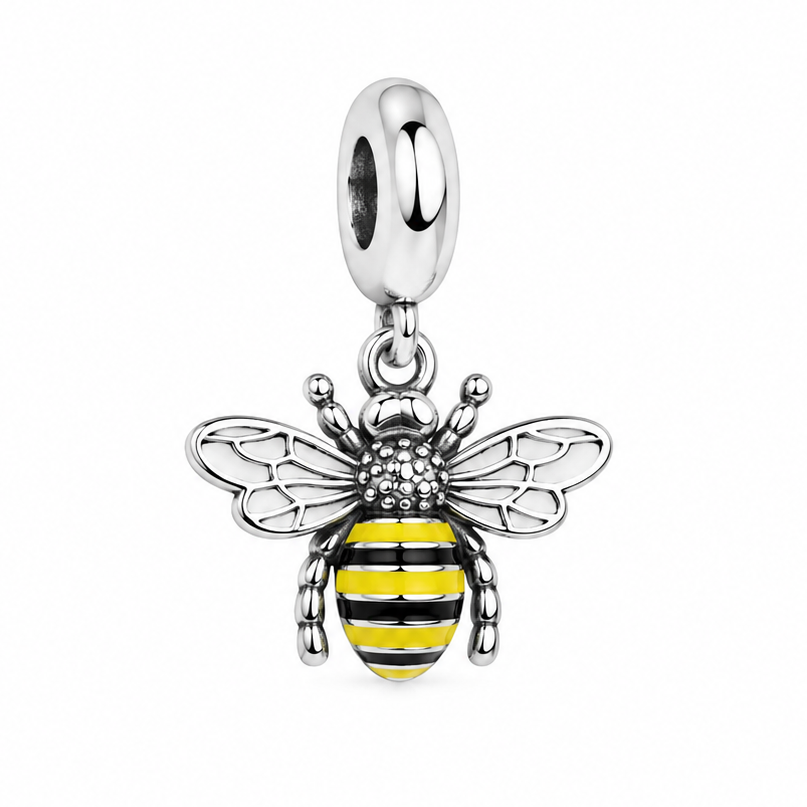 Sterling Silver Bumblebee Charm with Gift Box. For Charm Bracelets or Necklaces