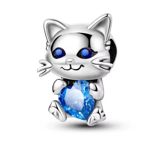 Sterling Silver Cat Charm with Gift Box. For Charm Bracelets