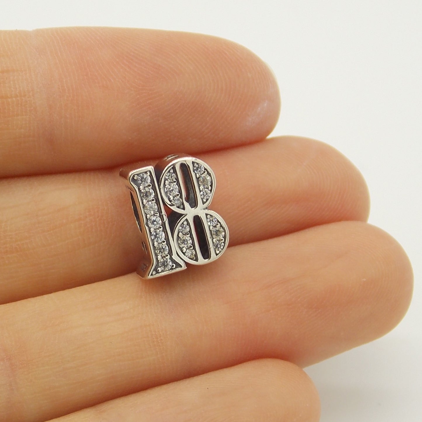 Sterling Silver 18th Birthday Bead Charm with Gift Box - Fits Charm Bracelets