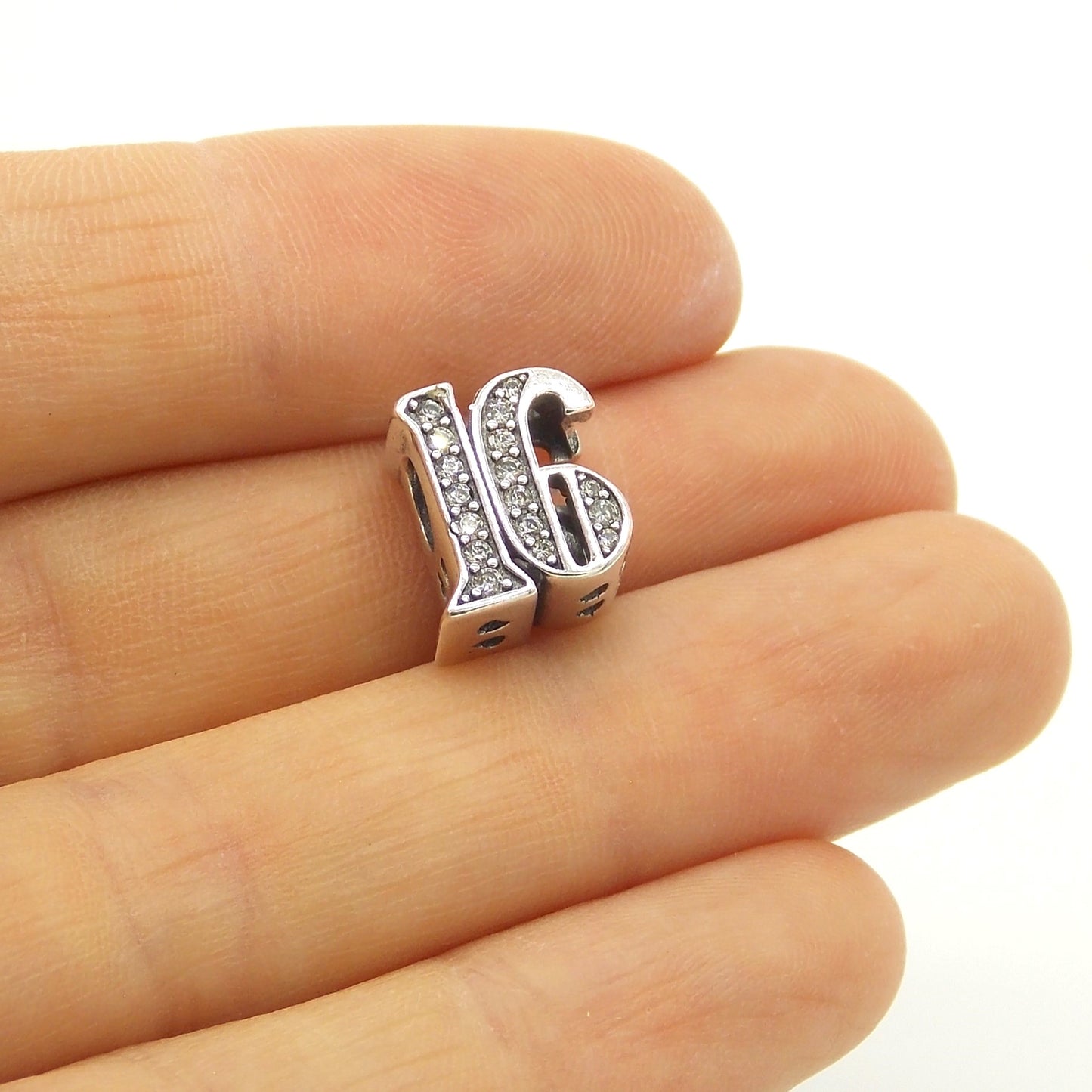Sterling Silver 16th Birthday Bead Charm - with Gift Box - Fits Charm Bracelets