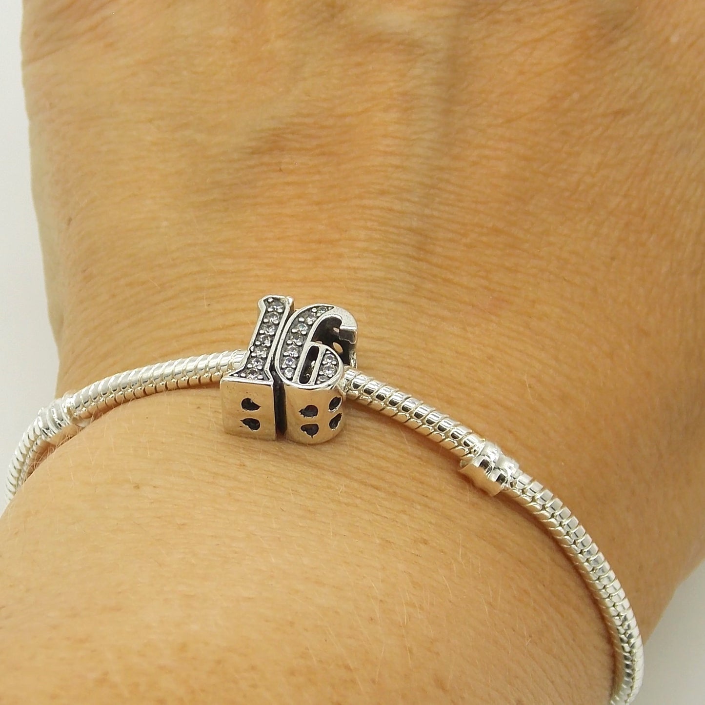 Sterling Silver 16th Birthday Bead Charm - with Gift Box - Fits Charm Bracelets