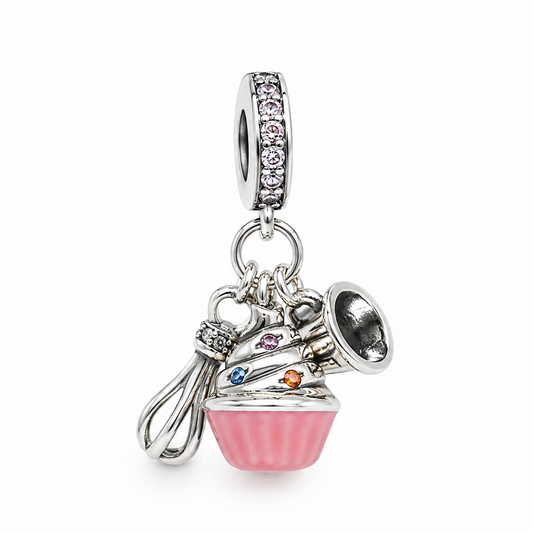 Sterling Silver Baking Charm with Gift Box. For Charm Bracelets or Necklaces