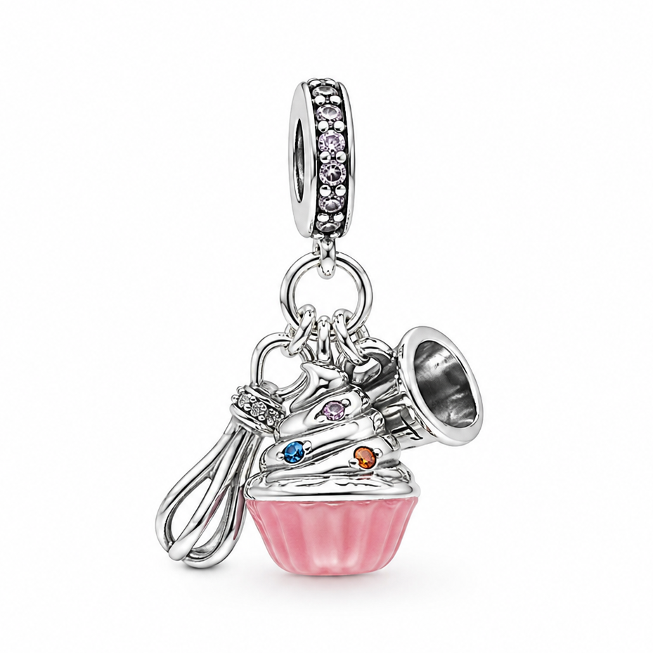 Sterling Silver Baking Charm with Gift Box. For Charm Bracelets or Necklaces