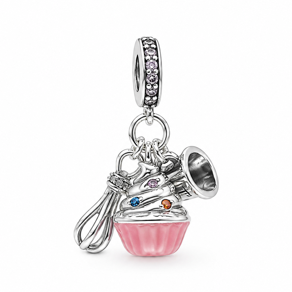 Sterling Silver Baking Charm with Gift Box. For Charm Bracelets or Necklaces