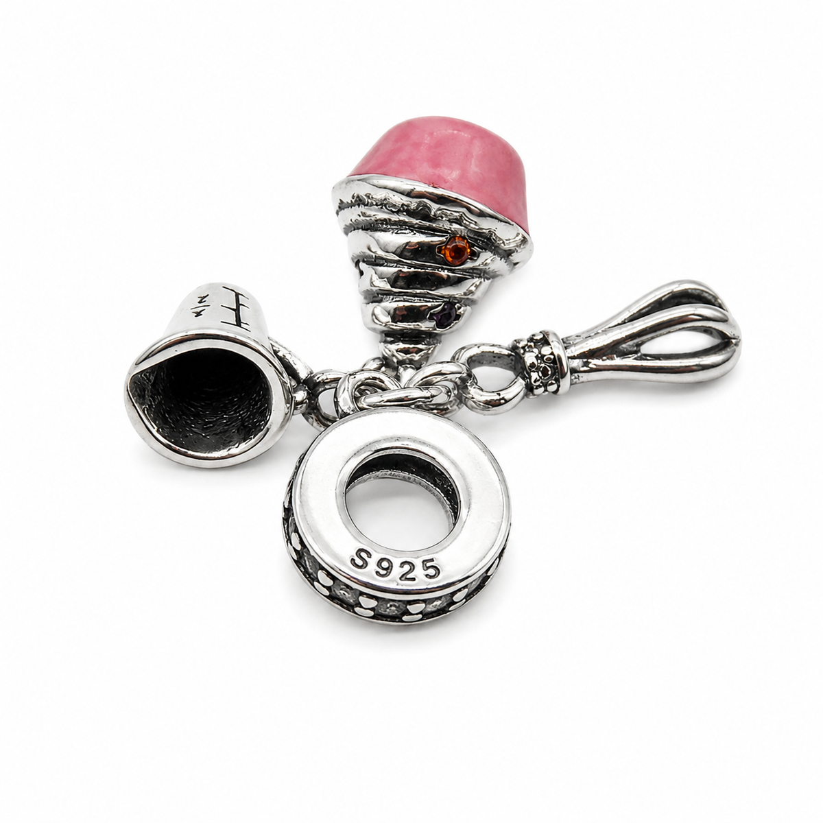 Sterling Silver Baking Charm with Gift Box. For Charm Bracelets or Necklaces