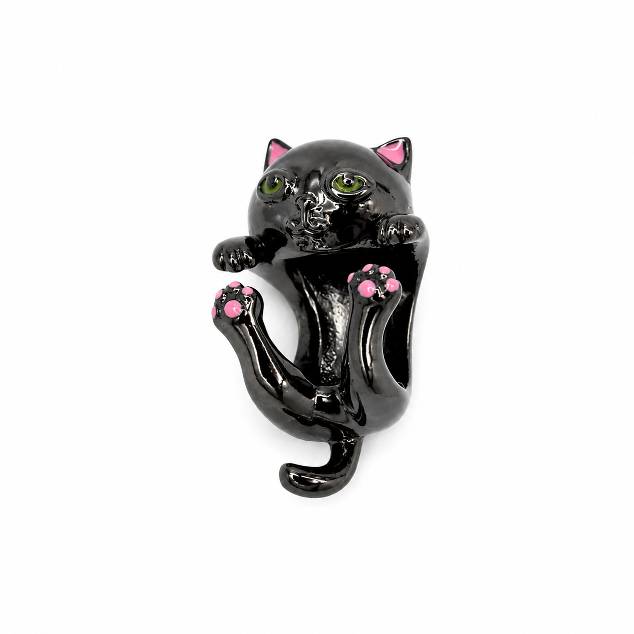 Sterling Silver Black Cat Charm with Gift Box. For Charm Bracelets.