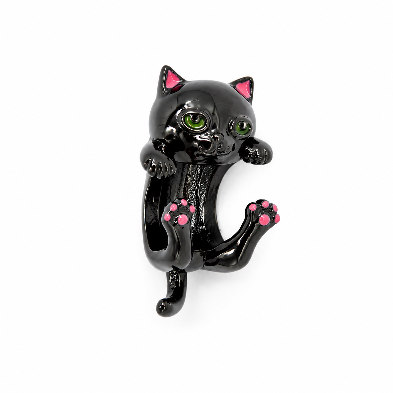 Sterling Silver Black Cat Charm with Gift Box. For Charm Bracelets.