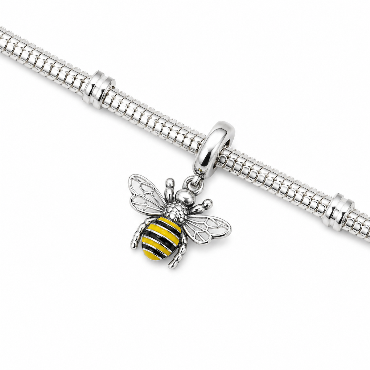 Sterling Silver Bumblebee Charm with Gift Box. For Charm Bracelets or Necklaces