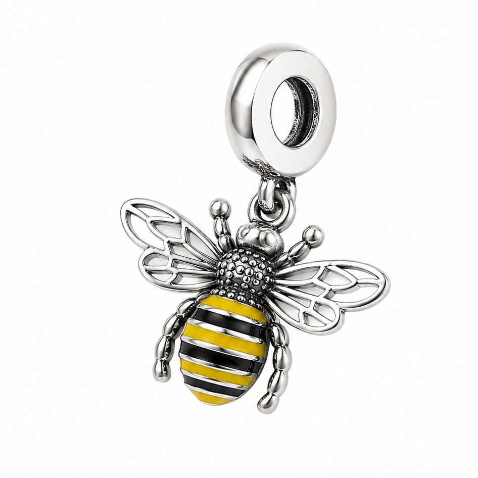 Sterling Silver Bumblebee Charm with Gift Box. For Charm Bracelets or Necklaces