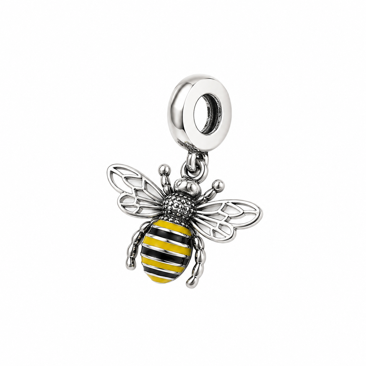 Sterling Silver Bumblebee Charm with Gift Box. For Charm Bracelets or Necklaces