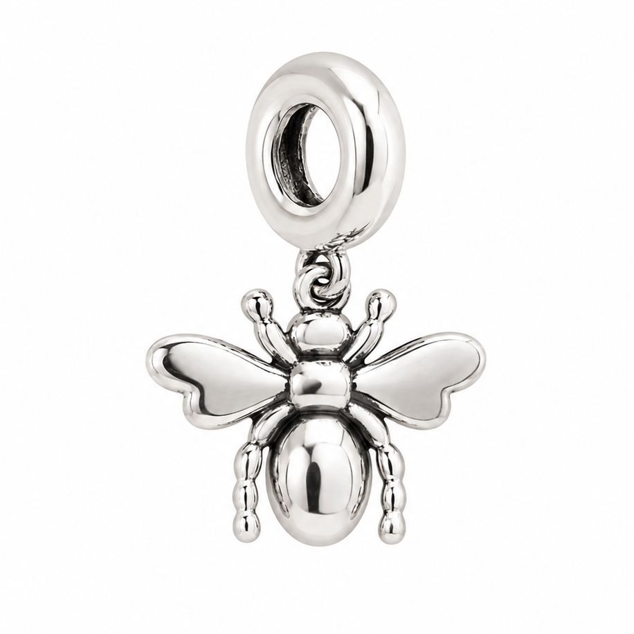 Sterling Silver Bumblebee Charm with Gift Box. For Charm Bracelets or Necklaces