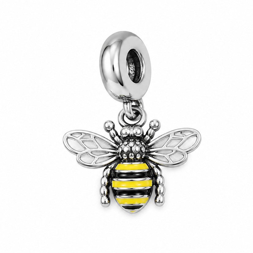 Sterling Silver Bumblebee Charm with Gift Box. For Charm Bracelets or Necklaces
