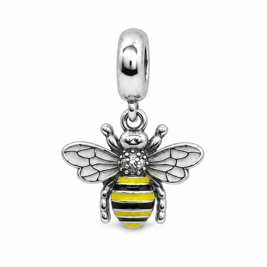 Sterling Silver Bumblebee Charm with Gift Box. For Charm Bracelets or Necklaces