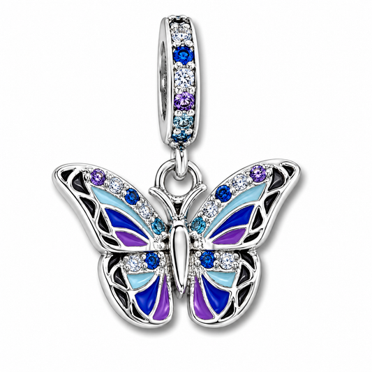 Sterling Silver Butterfly Charm With Gift Box - fits Bracelets or Necklaces
