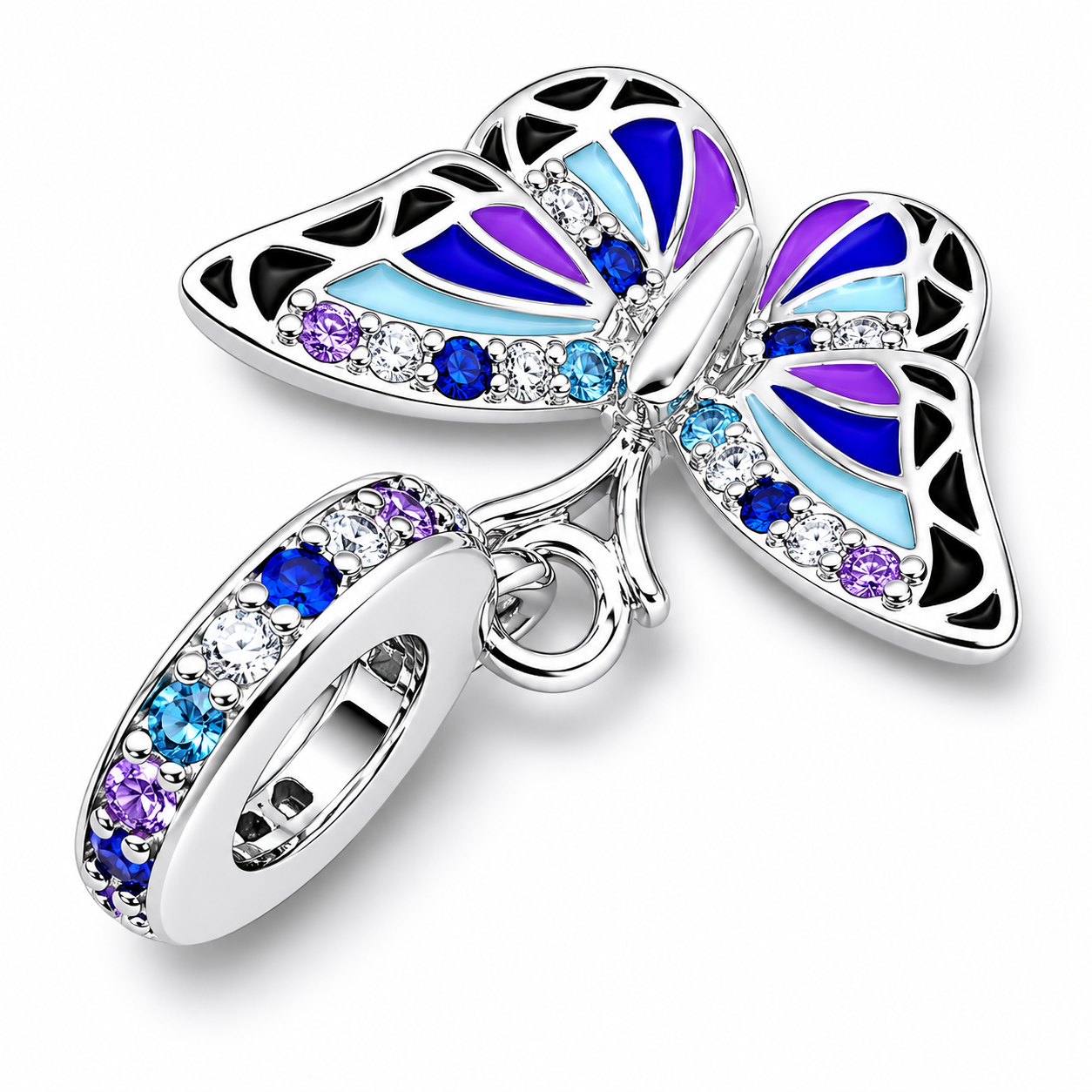 Sterling Silver Butterfly Charm With Gift Box - fits Bracelets or Necklaces