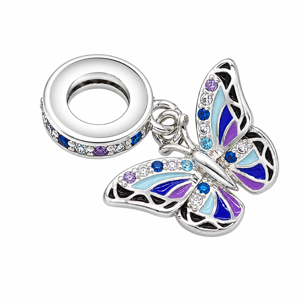Sterling Silver Butterfly Charm With Gift Box - fits Bracelets or Necklaces