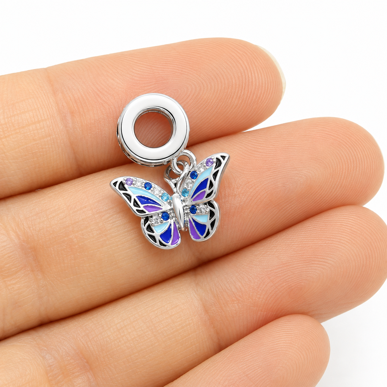 Sterling Silver Butterfly Charm With Gift Box - fits Bracelets or Necklaces