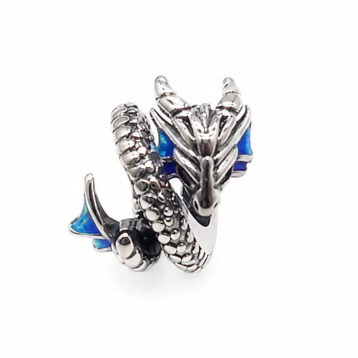 Sterling Silver Dragon Charm – Mythical Fantasy Jewellery Gift - Charm for Bracelets