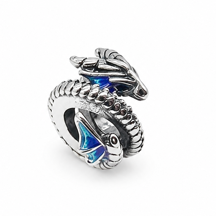 Sterling Silver Dragon Charm – Mythical Fantasy Jewellery Gift - Charm for Bracelets