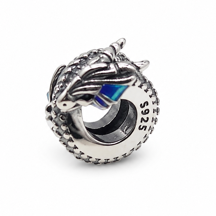 Sterling Silver Dragon Charm – Mythical Fantasy Jewellery Gift - Charm for Bracelets