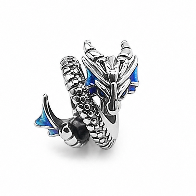 Sterling Silver Dragon Charm – Mythical Fantasy Jewellery Gift - Charm for Bracelets