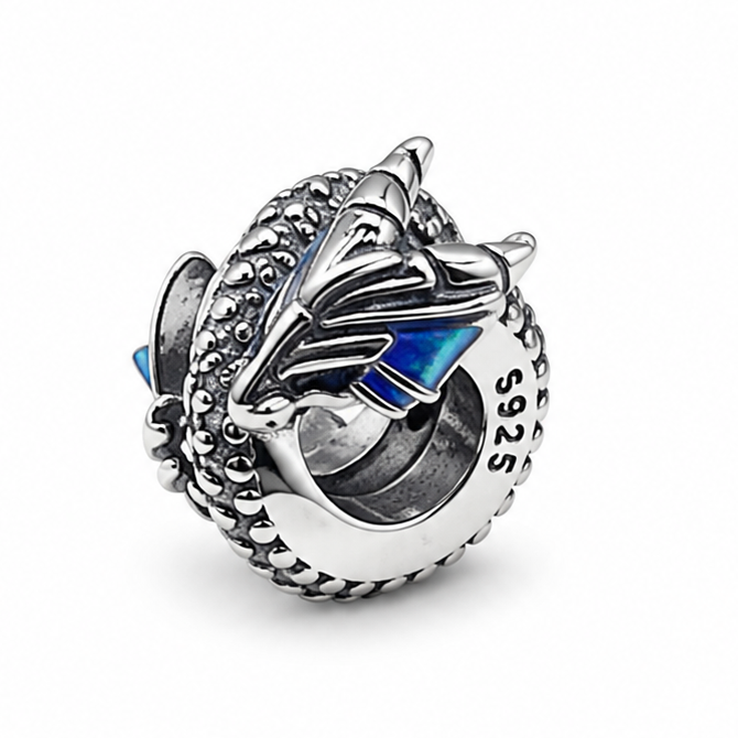 Sterling Silver Dragon Charm – Mythical Fantasy Jewellery Gift - Charm for Bracelets