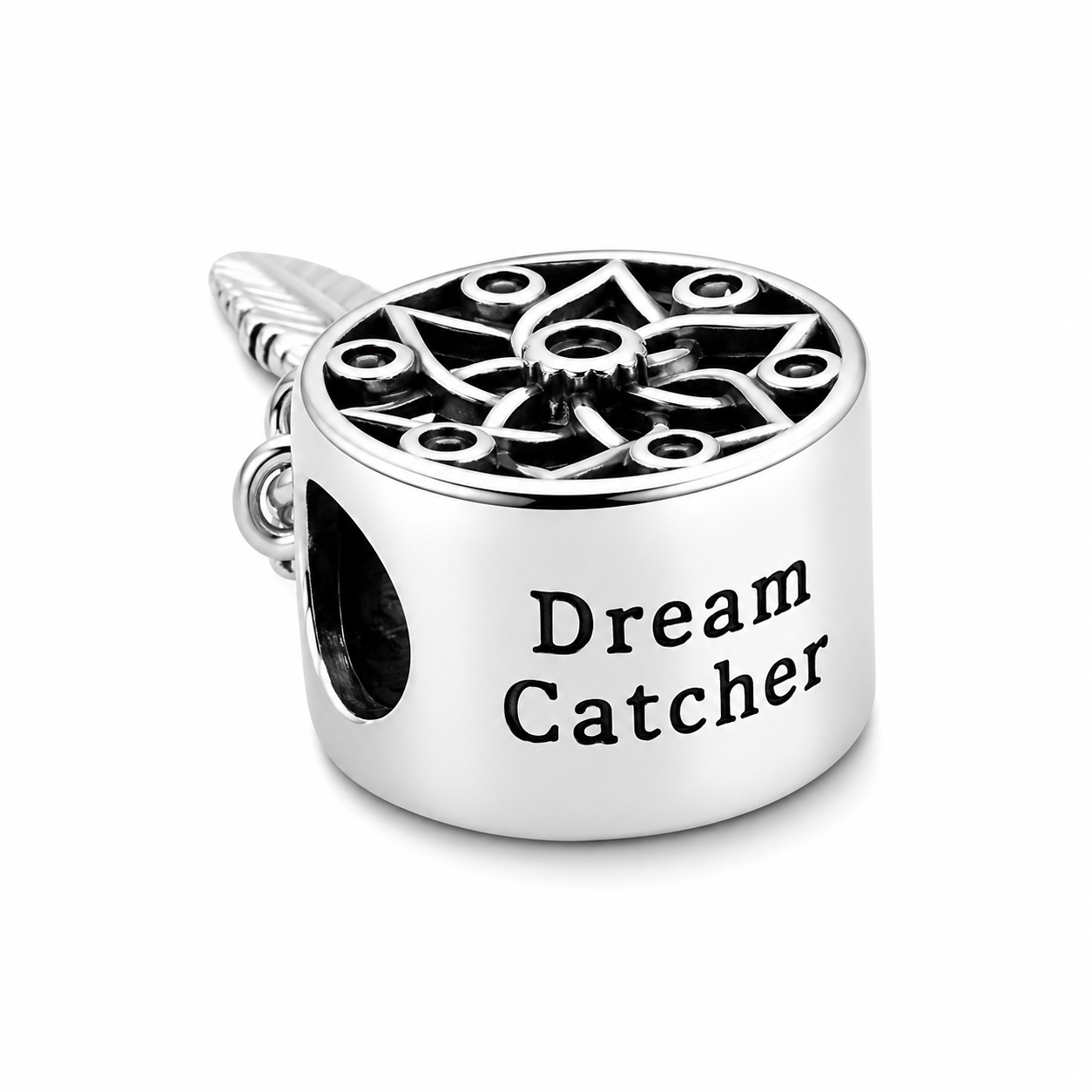 Sterling Silver Dream Catcher Charm with Gift Box - Fits Bracelets and Necklaces
