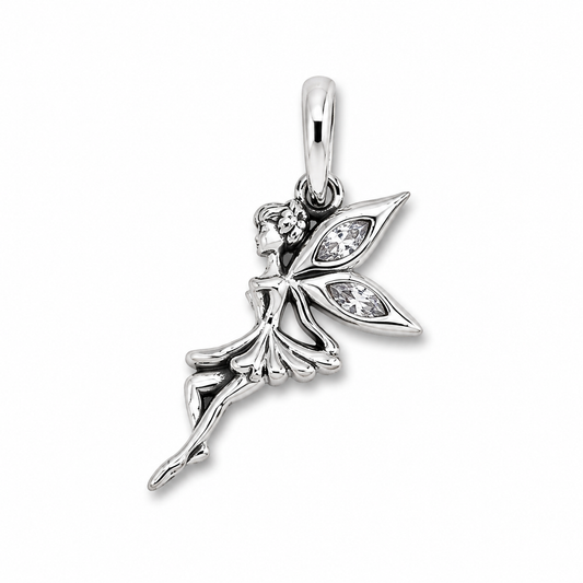 Sterling Silver Fairy Charm with Gift Box. For Bracelets or Necklaces