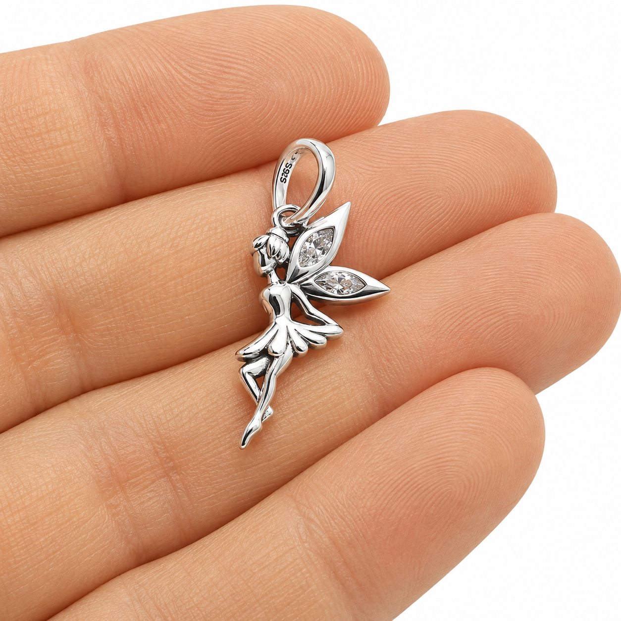 Sterling Silver Fairy Charm with Gift Box. For Bracelets or Necklaces
