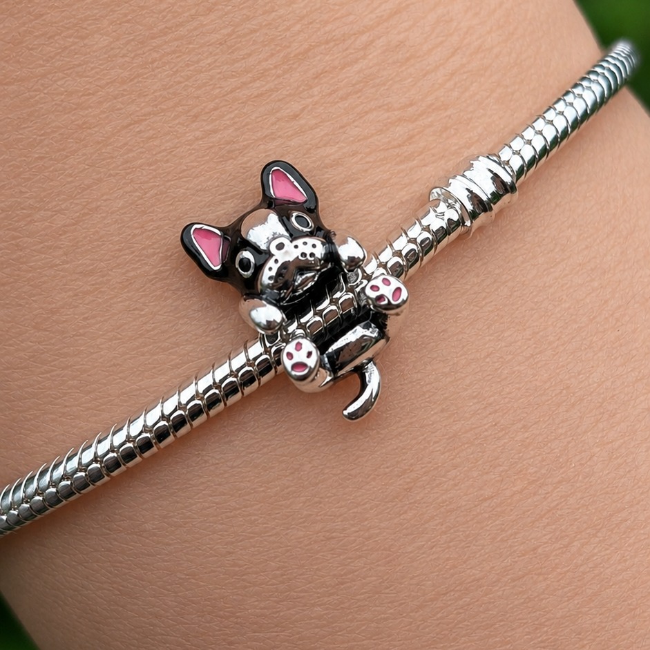 Sterling Silver French Bulldog Charm with Gift Box. For Charm Bracelets.