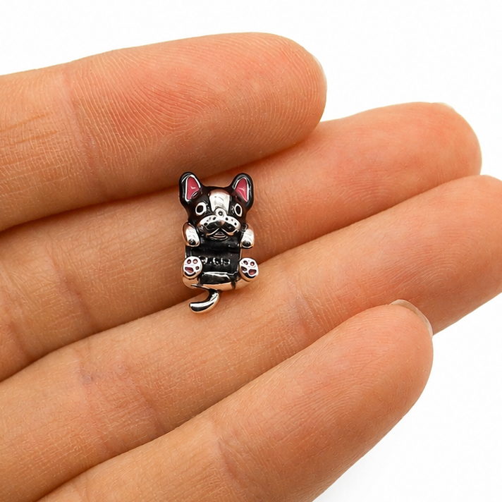 Sterling Silver French Bulldog Charm with Gift Box. For Charm Bracelets.