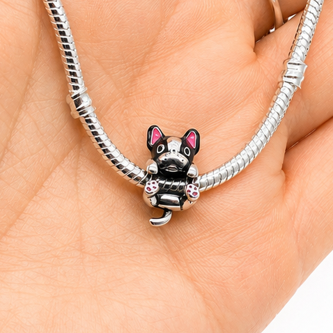 Sterling Silver French Bulldog Charm with Gift Box. For Charm Bracelets.
