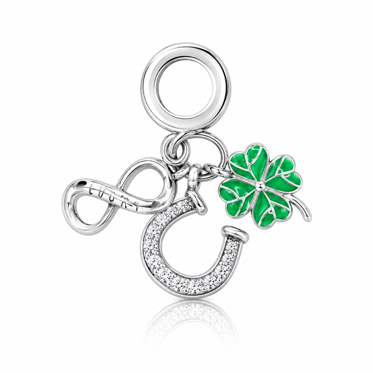 Sterling Silver Good Luck Charm with Gift Box. For Charm Bracelets or Necklaces
