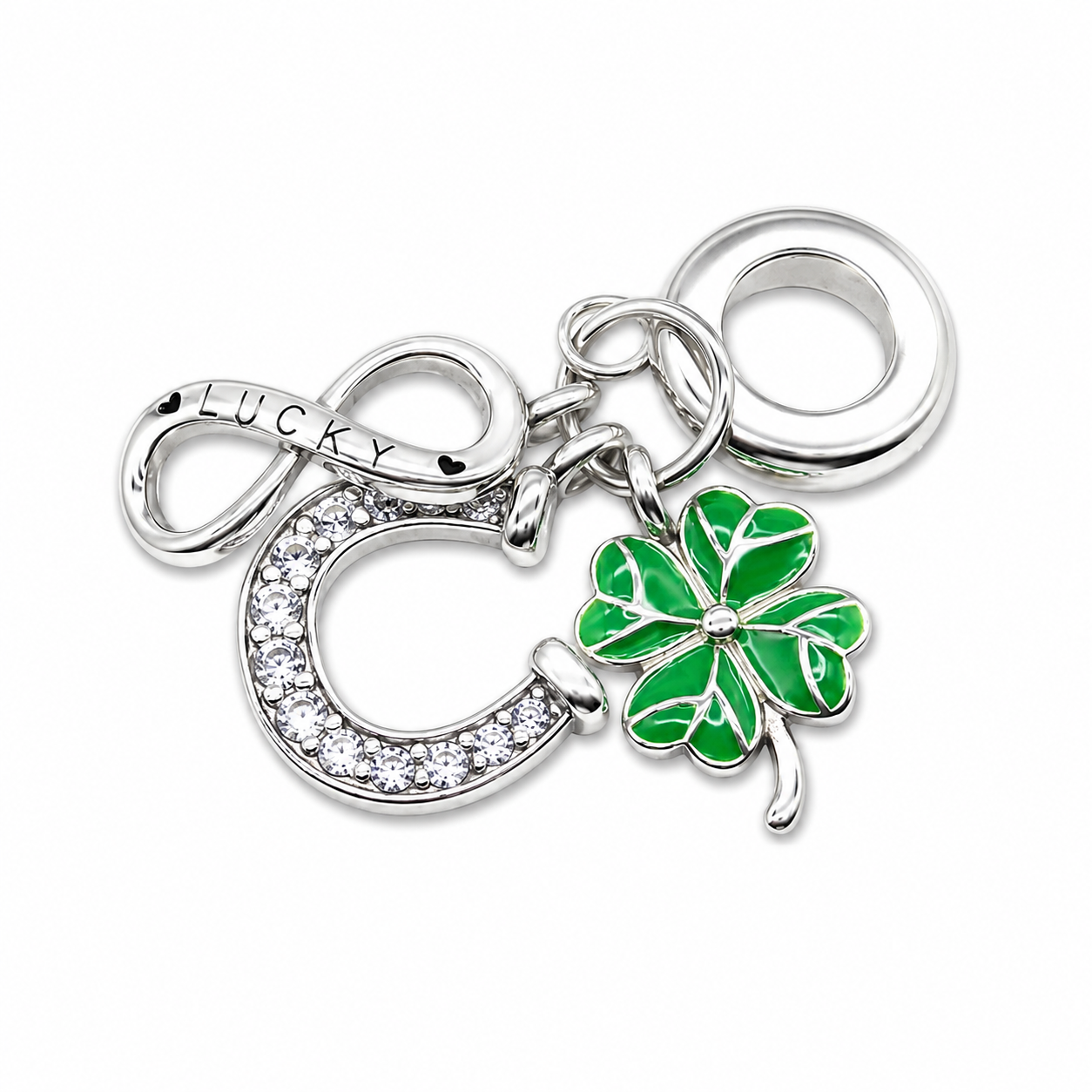 Sterling Silver Good Luck Charm with Gift Box. For Charm Bracelets or Necklaces