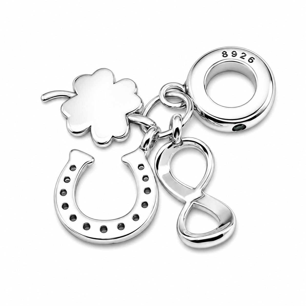 Sterling Silver Good Luck Charm with Gift Box. For Charm Bracelets or Necklaces