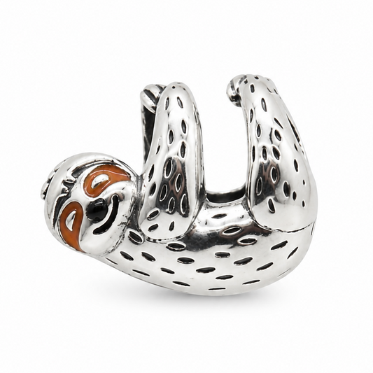 Sterling Silver Hanging Sloth Charm With Gift Box - fits Charm Bracelets
