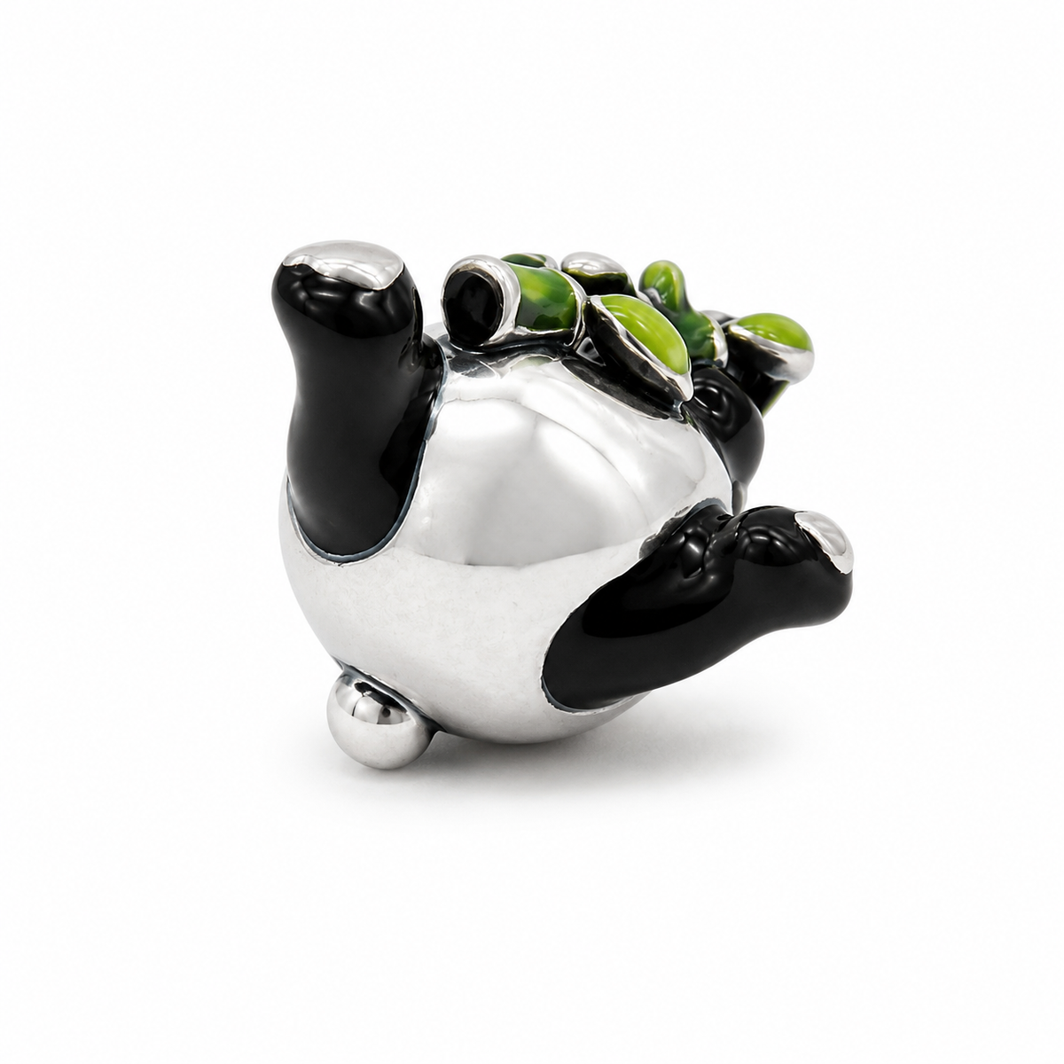 Sterling Silver Panda Charm holding Bamboo – Includes Gift Box - For Charm Bracelets