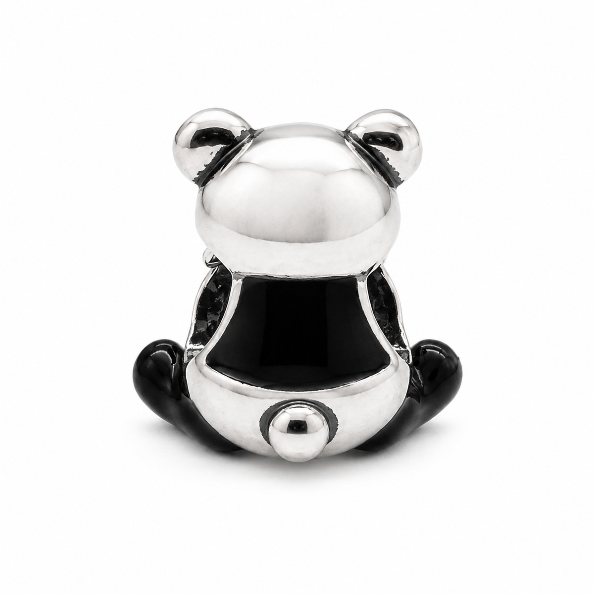 Sterling Silver Panda Charm holding Bamboo – Includes Gift Box - For Charm Bracelets