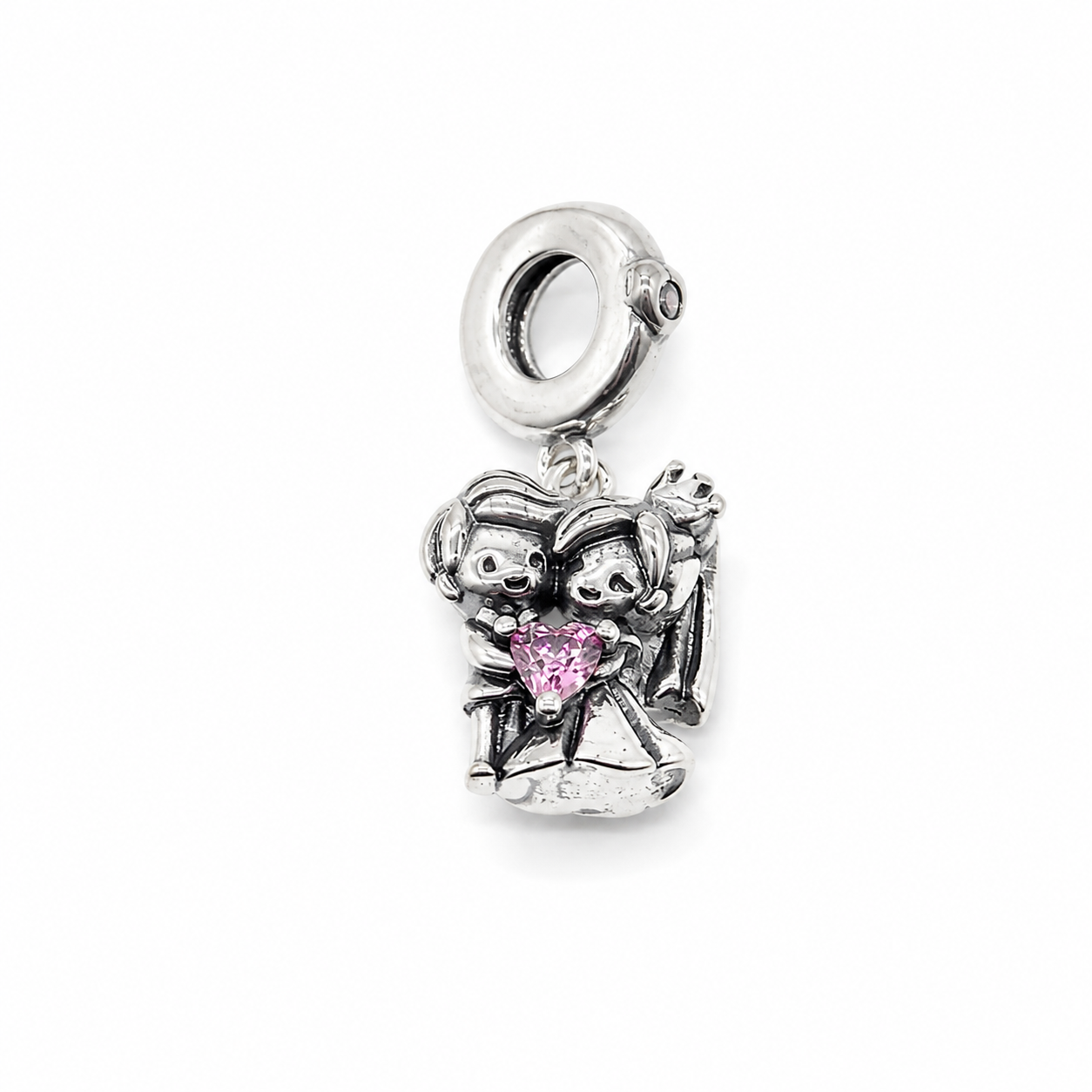 Sterling Silver Wedding Couple Dangle Charm - With Gift Box and Bag