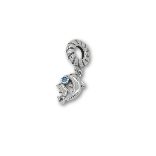 Dolphin Bead Charm Sterling Silver 925 With Gift Box - fits Charm Bracelets and Necklaces