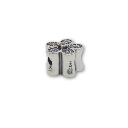 Flower Bead Charm Sterling Silver 925 With Gift Box - fits Charm Bracelets and Necklaces