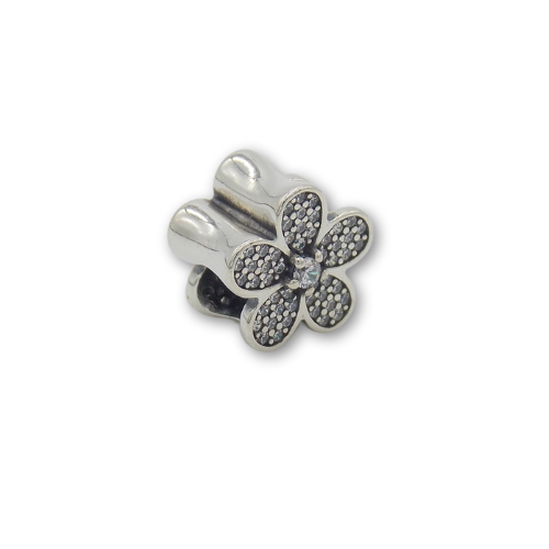 Flower Bead Charm Sterling Silver 925 With Gift Box - fits Charm Bracelets and Necklaces