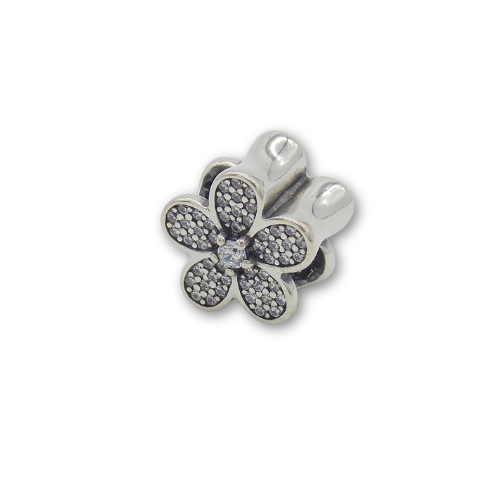 Flower Bead Charm Sterling Silver 925 With Gift Box - fits Charm Bracelets and Necklaces