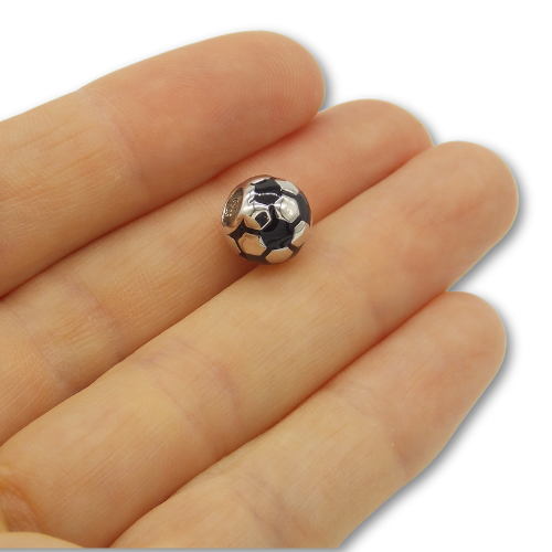 Sterling Silver Football Charm with Gift Box - For Bracelets or Necklaces
