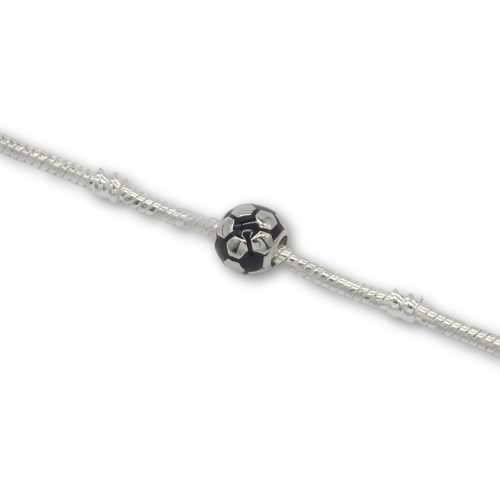 Sterling Silver Football Charm with Gift Box - For Bracelets or Necklaces