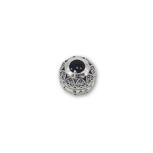 Sterling Silver I Love You Bead Charm - Fits Charm Bracelets and Necklaces