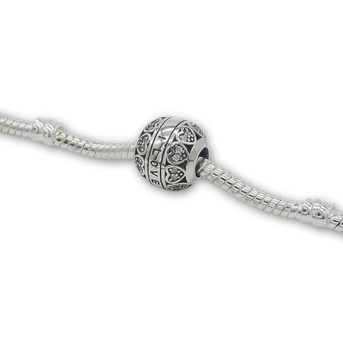 Sterling Silver I Love You Bead Charm - Fits Charm Bracelets and Necklaces