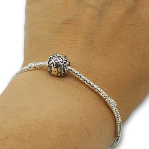 Sterling Silver I Love You Bead Charm - Fits Charm Bracelets and Necklaces