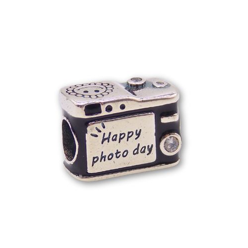 Sterling Silver Photographer Camera Charm with Gift Box. For Charm Bracelets or Necklaces