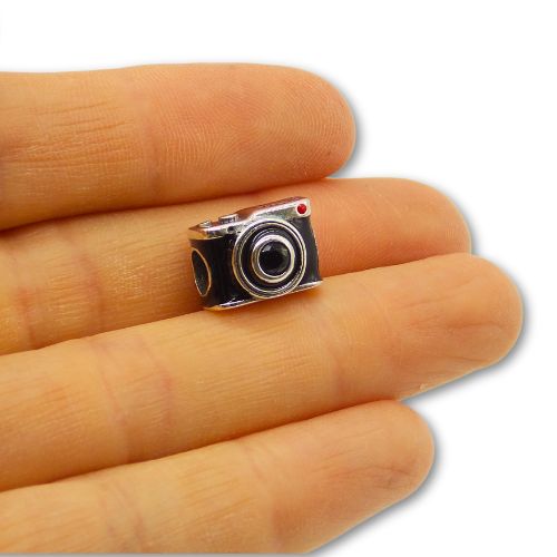 Sterling Silver Photographer Camera Charm with Gift Box. For Charm Bracelets or Necklaces